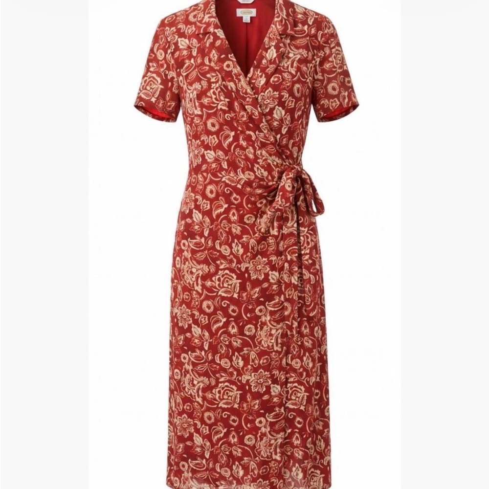 Talbots red wrap dress - Picture 3 of 8